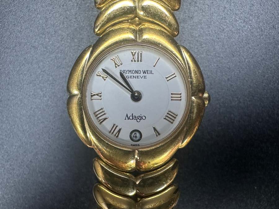 Just Added - Raymond Weil Geneve Adagio Women's Wrist Watch With 18K Gold Electroplated Case Water Resistant 10M Estimate $300 [Photo 3]