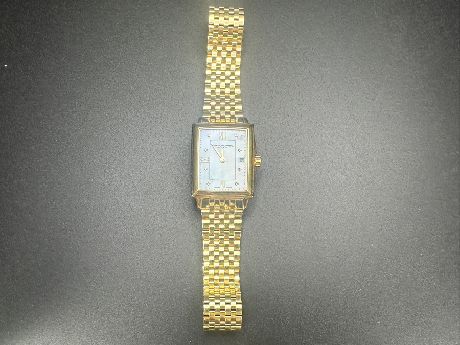 Just Added - Raymond Weil Geneve Toccata Women's Wrist Watch Water Resistant 50m Model 5956 With Mother Of Pearl Dial And Diamond Accents Retails $1,525 [Photo 5]