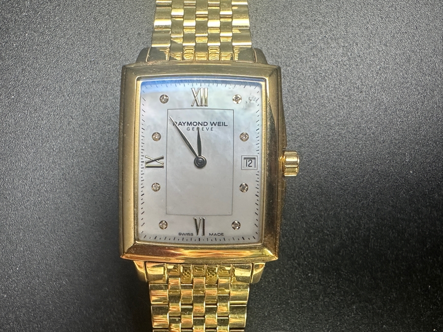 Just Added - Raymond Weil Geneve Toccata Women's Wrist Watch Water Resistant 50m Model 5956 With Mother Of Pearl Dial And Diamond Accents Retails $1,525 [Photo 3]