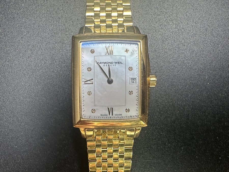 Just Added - Raymond Weil Geneve Toccata Women's Wrist Watch Water Resistant 50m Model 5956 With Mother Of Pearl Dial And Diamond Accents Retails $1,525 [Photo 2]