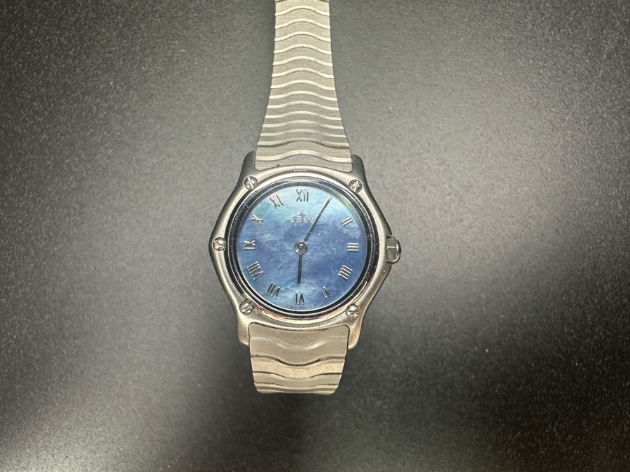 Just Added - Ebel Sport Classic Women's Wrist Watch With Blue Mother Of Pearl Dial Retails $2,100 [Photo 2]