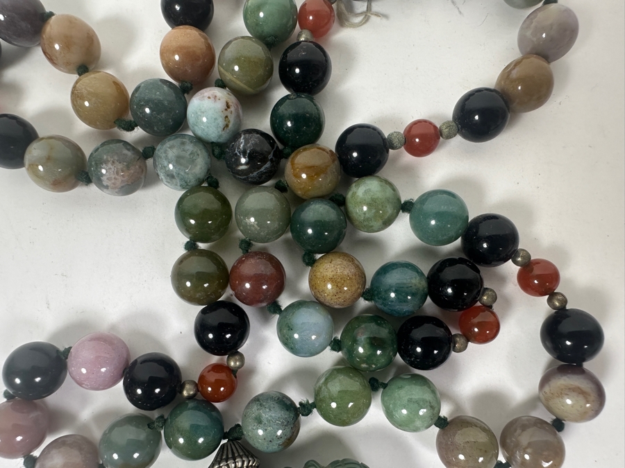 Just Added - Multi-Stone Beaded 30' Necklace With Carved Stone Pendant [Photo 4]