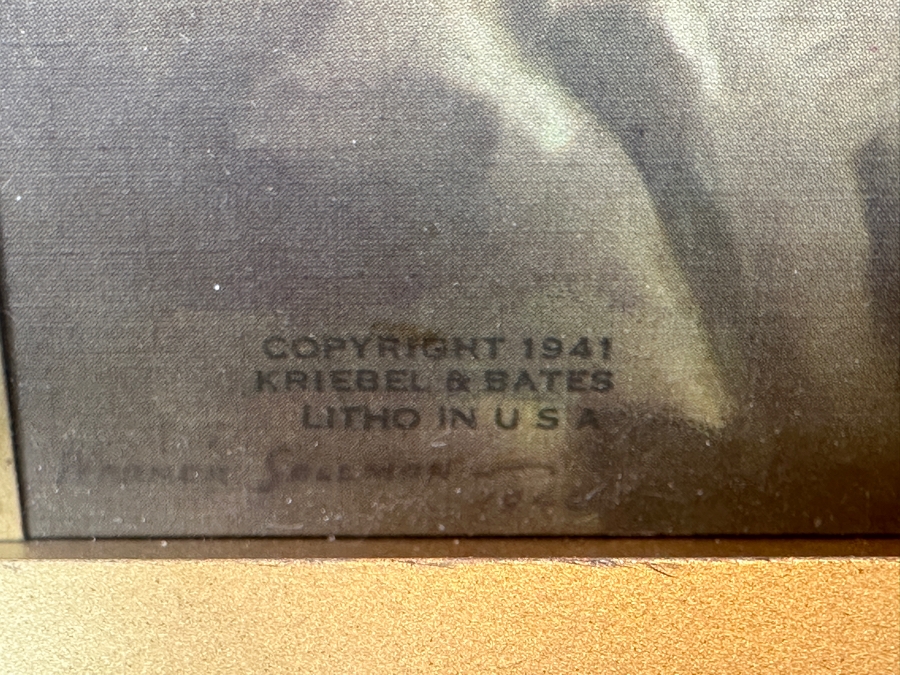 Just Added - Lighted Lithograph 'The Guiding Light' Metal Wall Decor With Warner Sallman Lithograph Of Jesus Copyright 1941 Kriebel & Bates 10 X 12 [Photo 4]