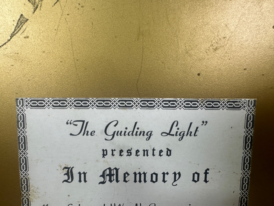 Just Added - Lighted Lithograph 'The Guiding Light' Metal Wall Decor With Warner Sallman Lithograph Of Jesus Copyright 1941 Kriebel & Bates 10 X 12 [Photo 6]