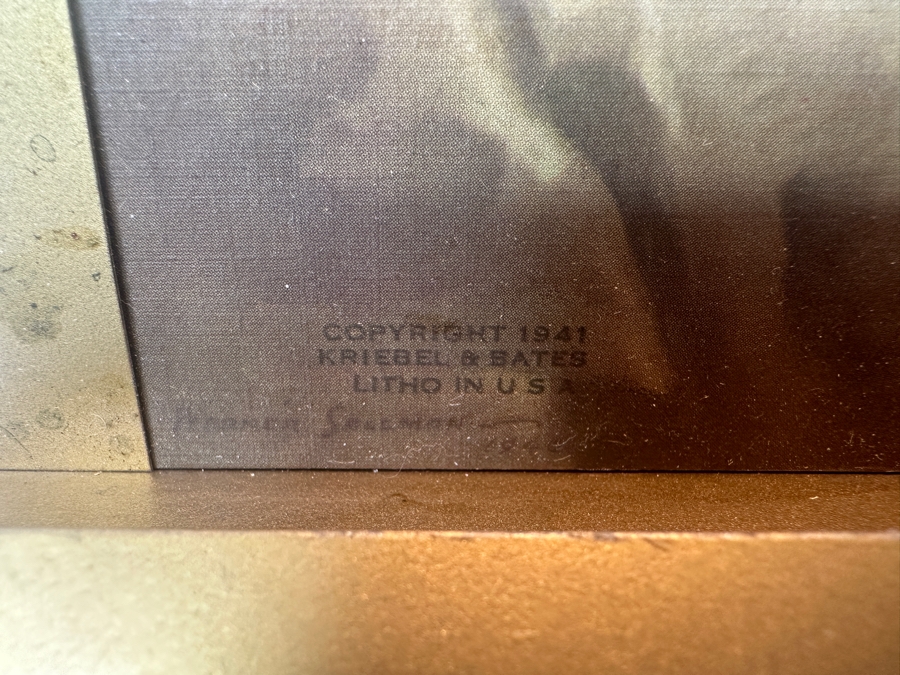 Just Added - Lighted Lithograph 'The Guiding Light' Metal Wall Decor With Warner Sallman Lithograph Of Jesus Copyright 1941 Kriebel & Bates 10 X 12 [Photo 3]