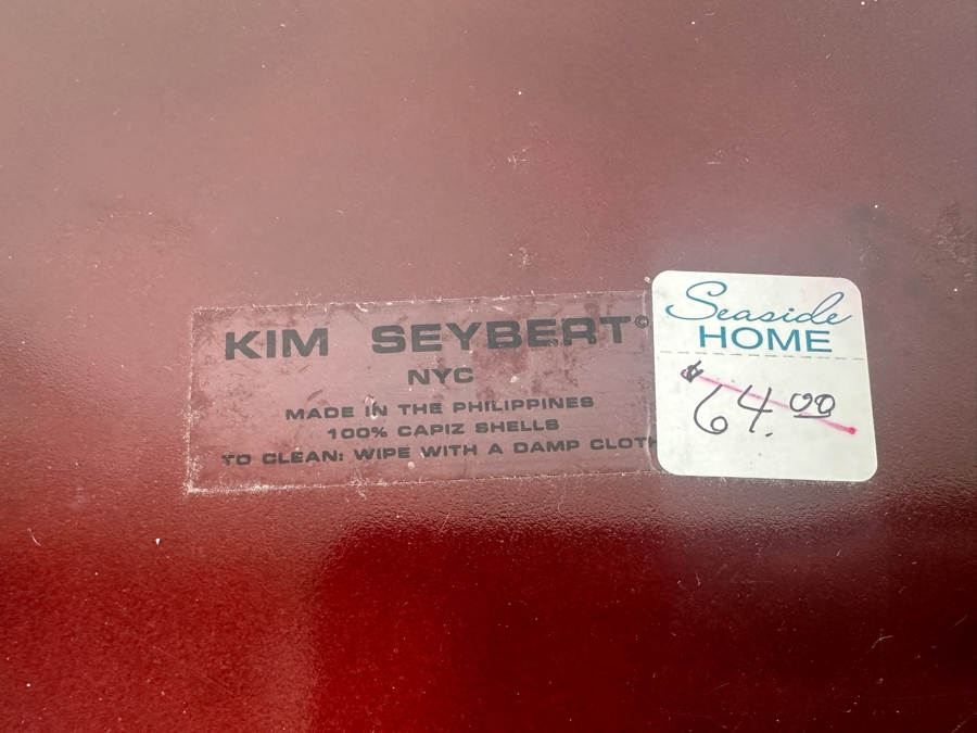 Just Added - (10) Kim Seybert MYC Maroon Red Capiz Shells 15' Circular Placemats Retails $640 [Photo 4]