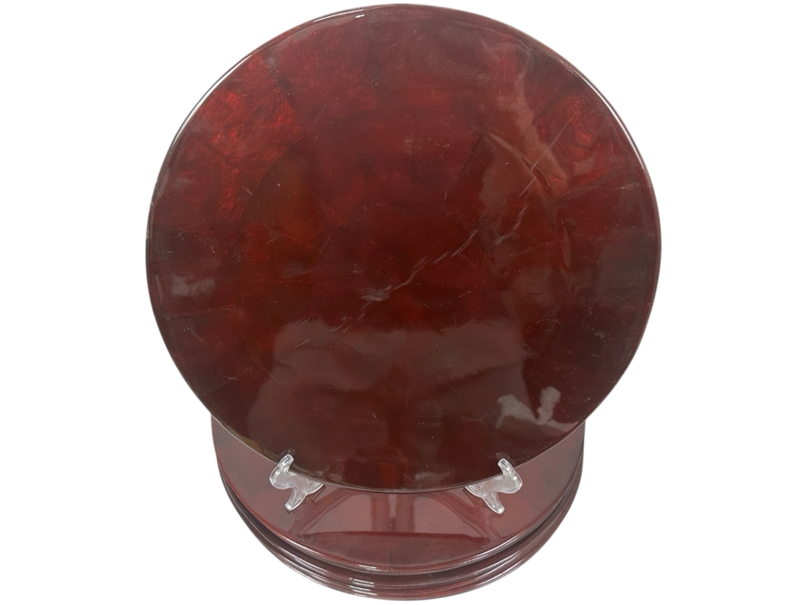 Just Added - (10) Kim Seybert MYC Maroon Red Capiz Shells 15' Circular Placemats Retails $640