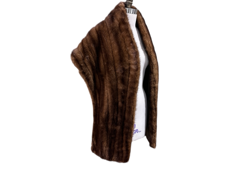 Just Added - Vintage Fur Wrap Shawl 78'L