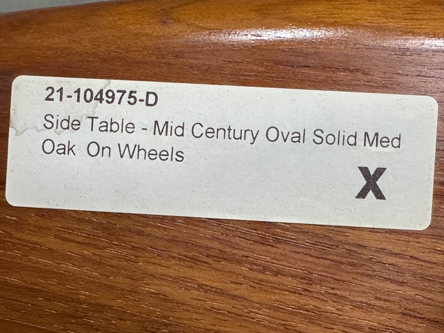 Just Added - Danish Modern Solid Wood Side Table On Casters 29.5W X 17.5D X 21.5H [Photo 8]