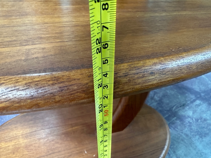 Just Added - Danish Modern Solid Wood Side Table On Casters 29.5W X 17.5D X 21.5H [Photo 11]