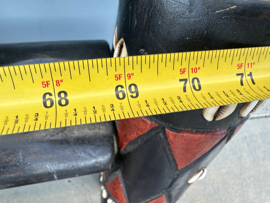 Just Added - Handmade Carved Wooden Cal King Bed Decorated With Cowrie Shells 78W X 94L X 55H [Photo 9]