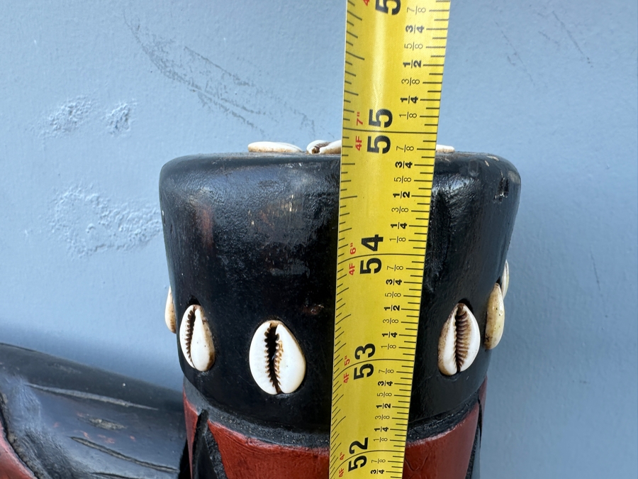 Just Added - Handmade Carved Wooden Cal King Bed Decorated With Cowrie Shells 78W X 94L X 55H [Photo 10]