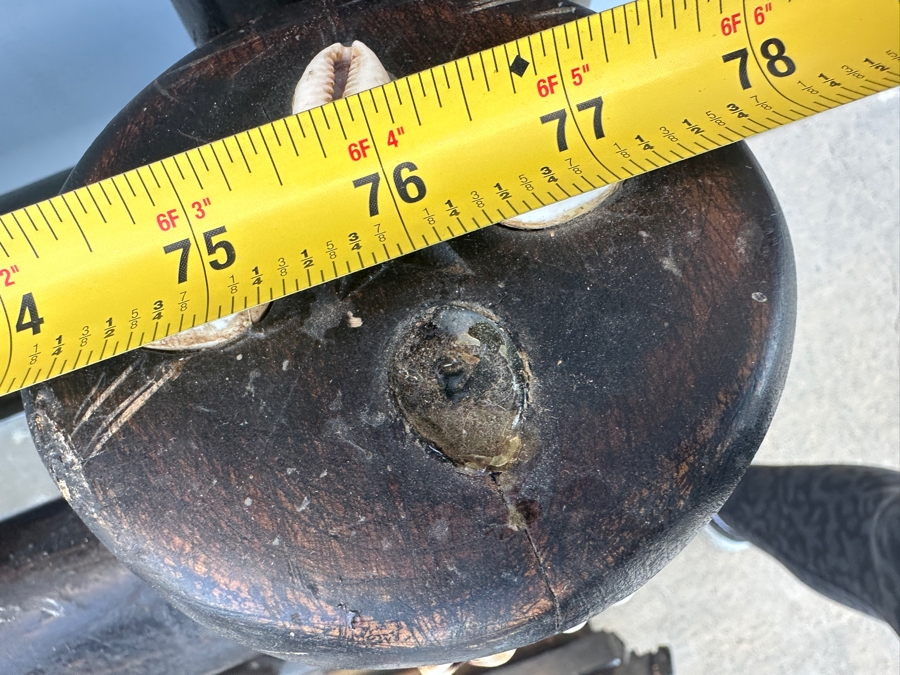 Just Added - Handmade Carved Wooden Cal King Bed Decorated With Cowrie Shells 78W X 94L X 55H [Photo 8]