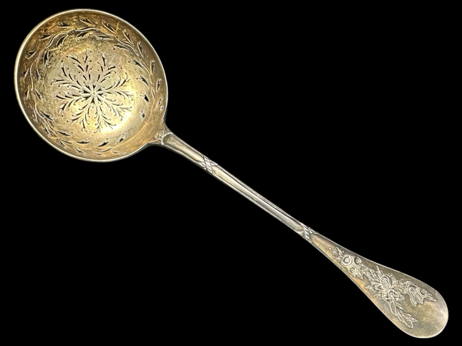 Just Added - Antique .830 Silver / Gold Sugar Sifter Spoon 83.2g
