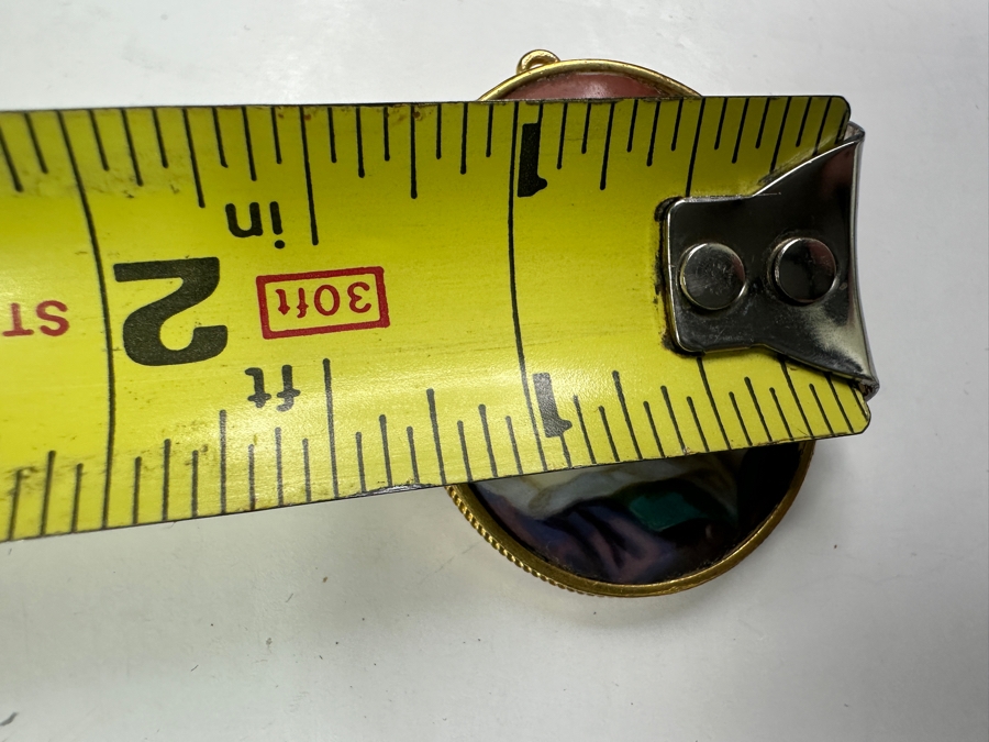 Just Added - Vintage Hand Painted Porcelain Portrait Pendant / Pin Brooch 1.5W X 1.75H 12.9g [Photo 9]