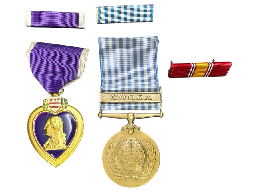 Just Added - US Purple Heart Military Medal And The United Nations Service Medal For Korea Military Medal