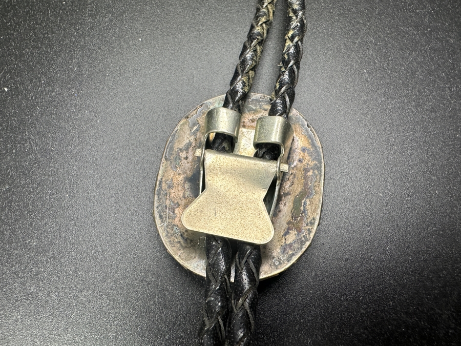 Just Added - Vintage Sterling Silver / Inlaid Stones Bolo Tie [Photo 4]