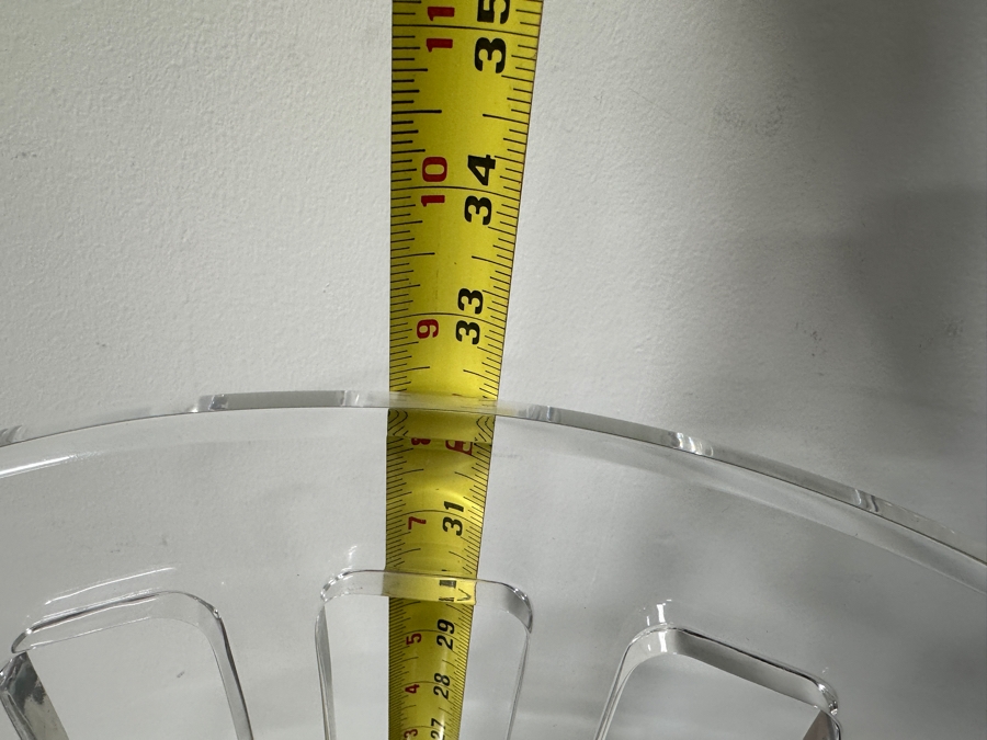 Just Added - Set of (4) Hill MFG Sculptural Lucite Dining Chairs with Green Velvet Upholstered Cushions 22'W x 25'D x 32'H [Photo 13]