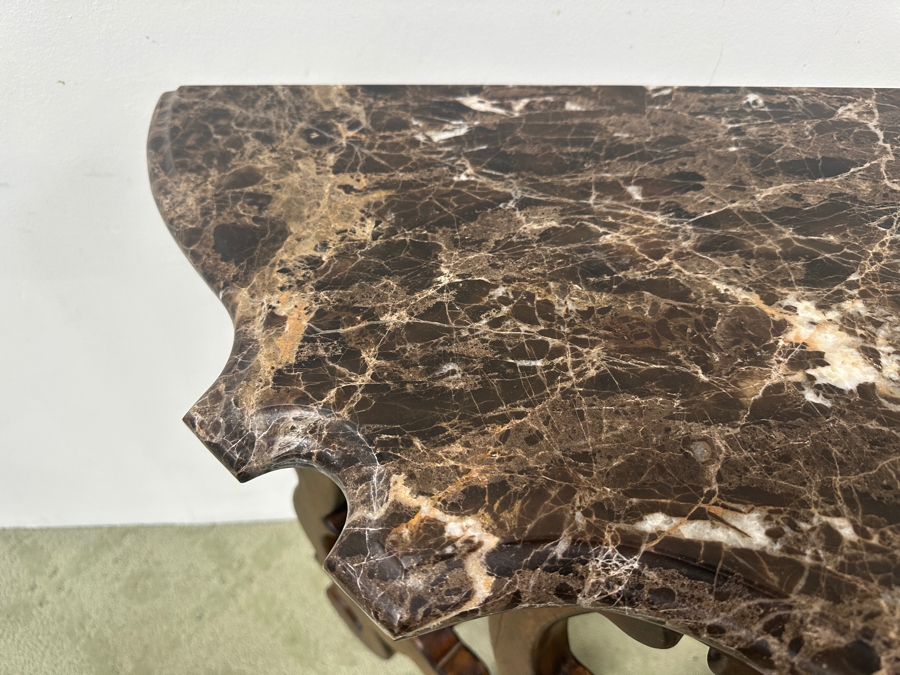 Just Added - Victorian Console Table with Marble Top 41'W x 19'D x 33'H [Photo 10]