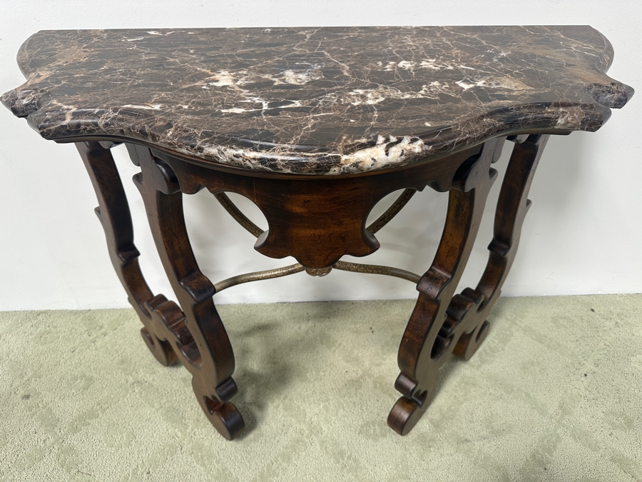 Just Added - Victorian Console Table with Marble Top 41'W x 19'D x 33'H [Photo 4]