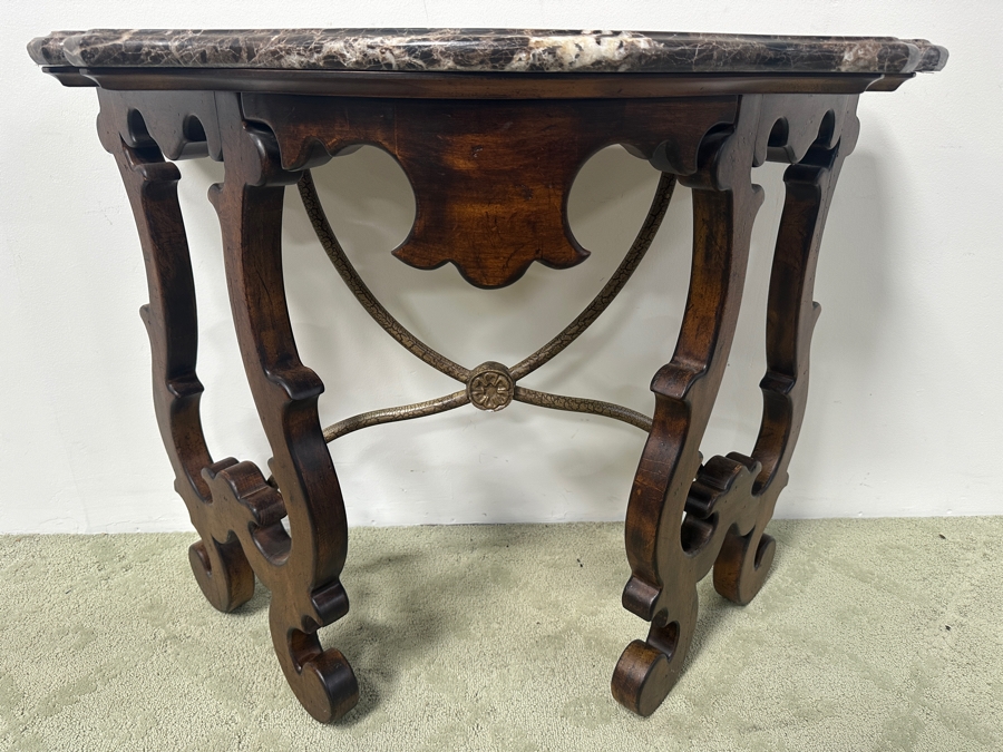Just Added - Victorian Console Table with Marble Top 41'W x 19'D x 33'H [Photo 5]