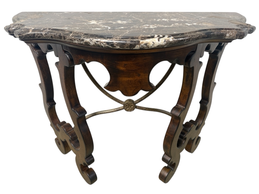 Just Added - Victorian Console Table with Marble Top 41'W x 19'D x 33'H