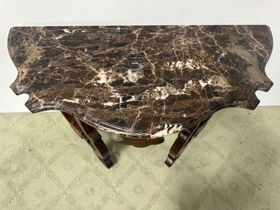Just Added - Victorian Console Table with Marble Top 41'W x 19'D x 33'H [Photo 7]