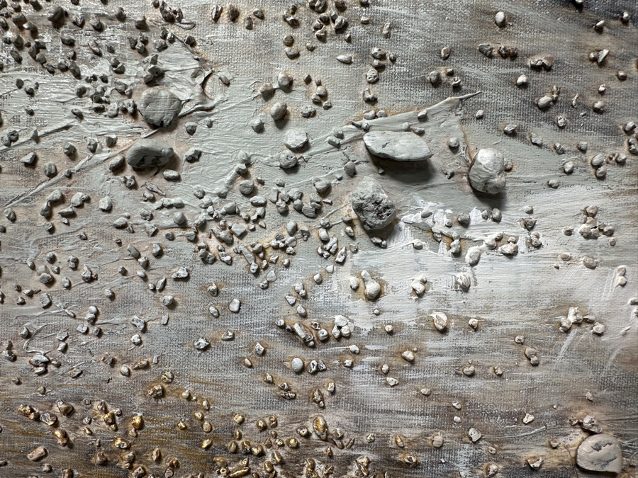 Just Added - Mixed Media Boat On Shore Canvas Artwork 60 X 27 Retails $149 [Photo 5]