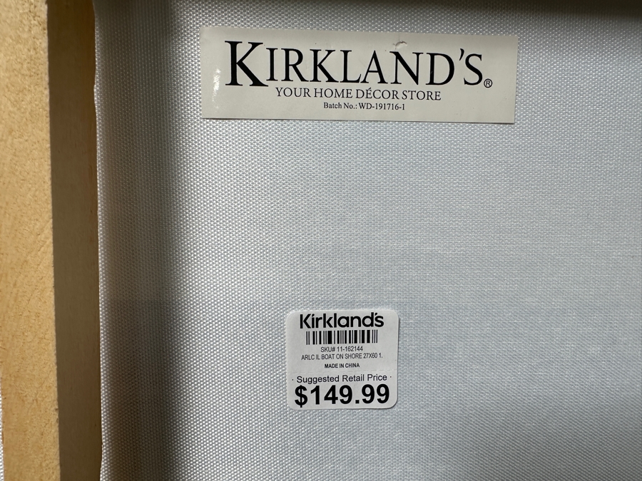 Just Added - Mixed Media Boat On Shore Canvas Artwork 60 X 27 Retails $149 [Photo 6]