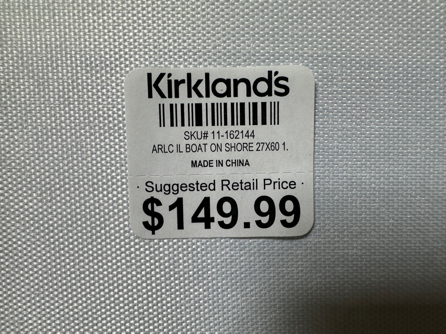 Just Added - Mixed Media Boat On Shore Canvas Artwork 60 X 27 Retails $149 [Photo 7]