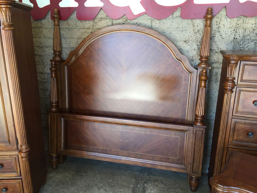 Beautiful Bassett Furniture 4-Piece Bedroom Set - Queen Bed, Dresser, Nightstand, & Armoire [Photo 9]