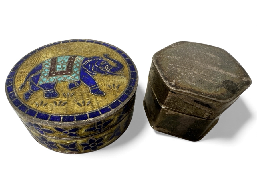 Just Added - Pair Of Vintage Sterling Silver Boxes 45.8g