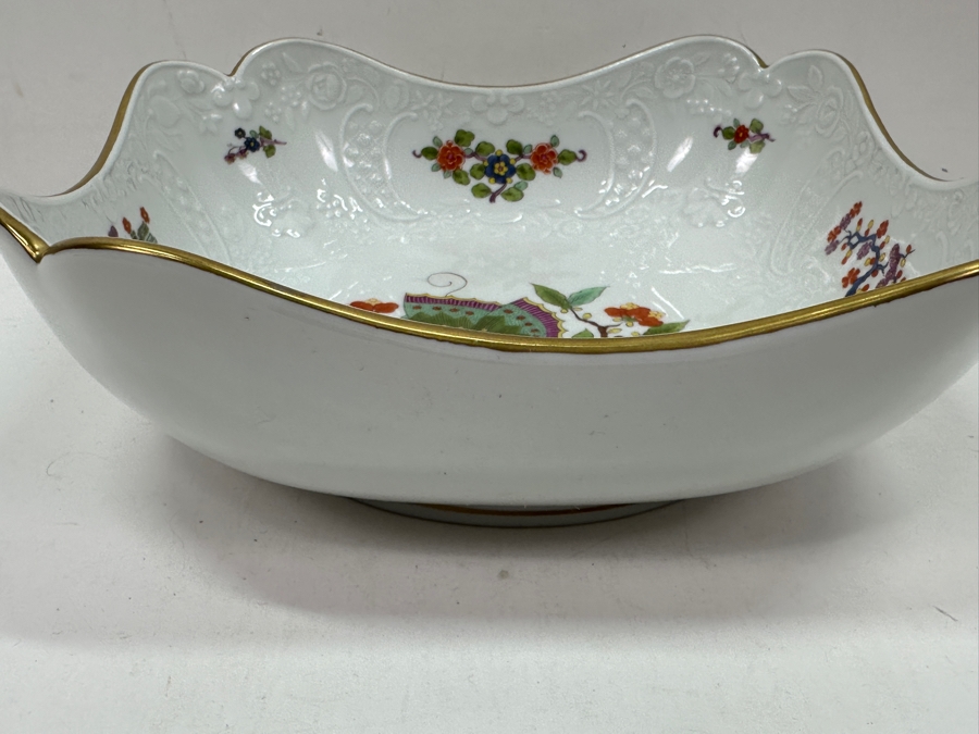 Just Added - Meissen (Germany) Fine Porcelain Hand Painted 'Butterfly Painting With Gold Rim' Schmetterling Bowl - New Old Stock 7.5'W [Photo 5]