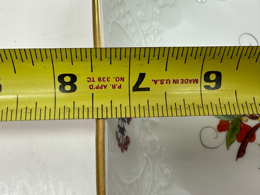 Just Added - Meissen (Germany) Fine Porcelain Hand Painted 'Butterfly Painting With Gold Rim' Schmetterling Bowl - New Old Stock 7.5'W [Photo 8]