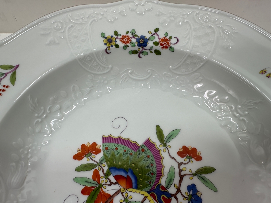 Just Added - Meissen (Germany) Fine Porcelain Hand Painted 'Butterfly Painting With Gold Rim' Schmetterling Bowl - New Old Stock 9.5'W [Photo 6]