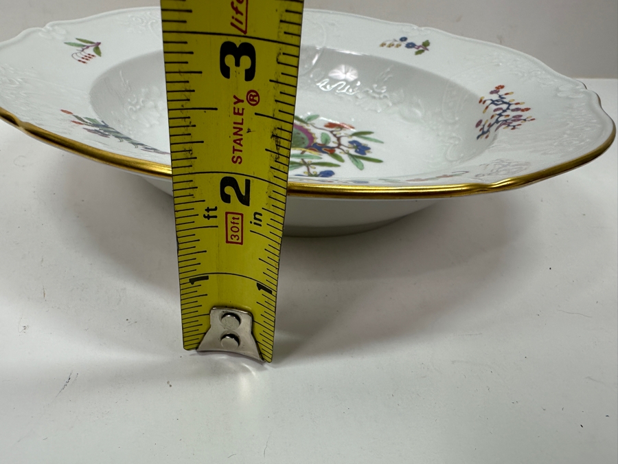 Just Added - Meissen (Germany) Fine Porcelain Hand Painted 'Butterfly Painting With Gold Rim' Schmetterling Bowl - New Old Stock 9.5'W [Photo 10]