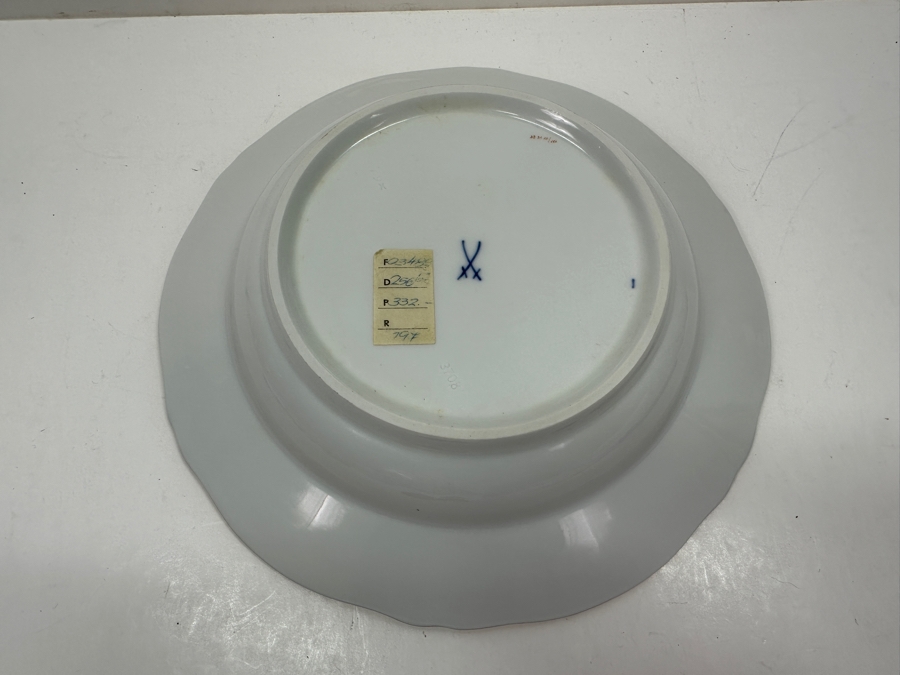 Just Added - Meissen (Germany) Fine Porcelain Hand Painted 'Butterfly Painting With Gold Rim' Schmetterling Bowl - New Old Stock 9.5'W [Photo 7]