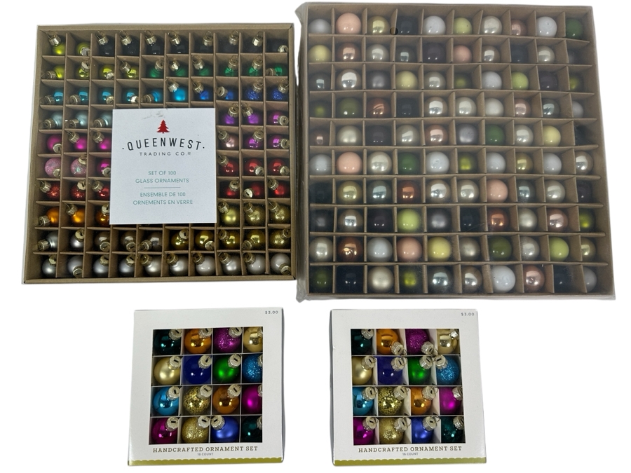 Just Added - Various Sets Of Miniature Glass Christmas Ornaments