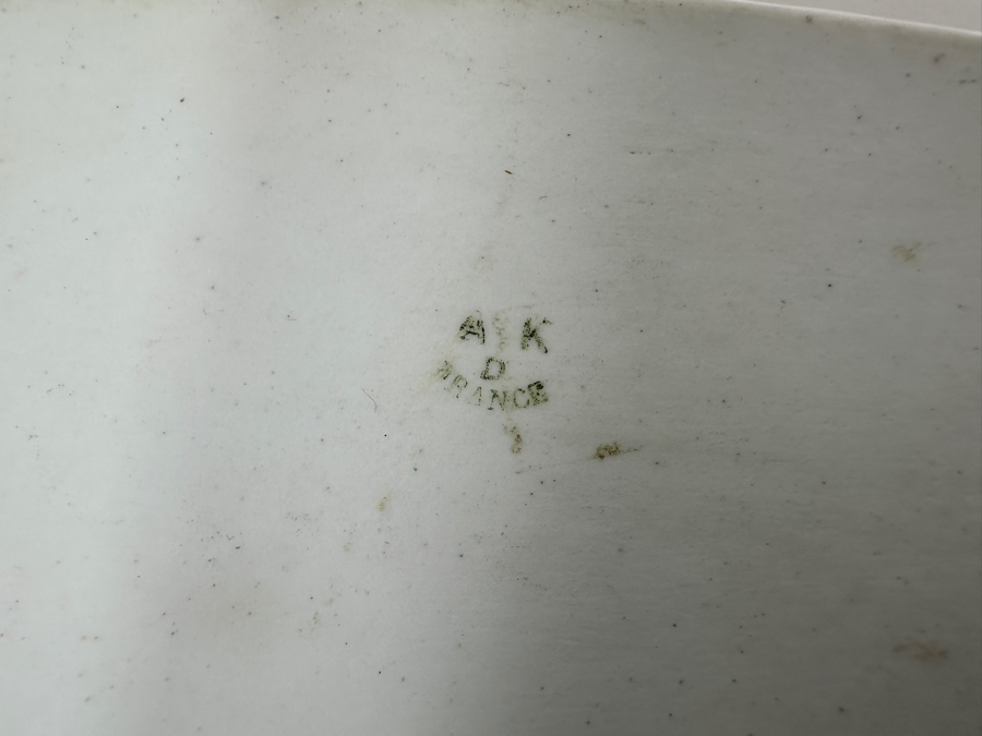 Just Added - Pair Of French Hand Painted Porcelain Trays Trinket Dishes 9'W & 4'W And Vintage Austrian Hand Painted Porcelain Footed Box [Photo 5]