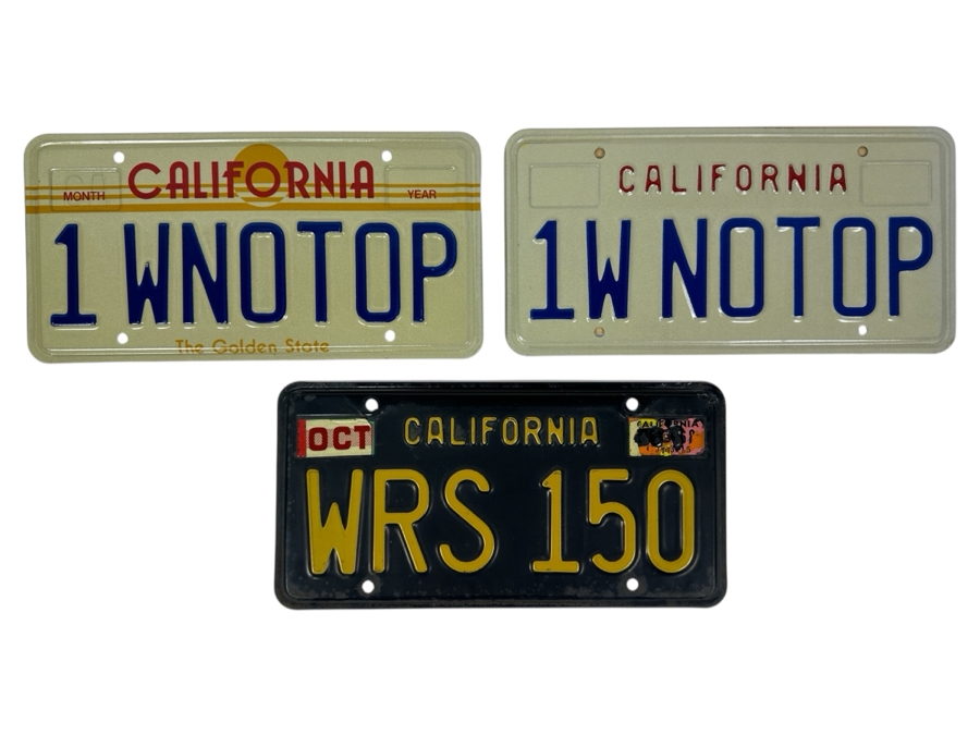 Just Added - (3) Vintage California License Plates