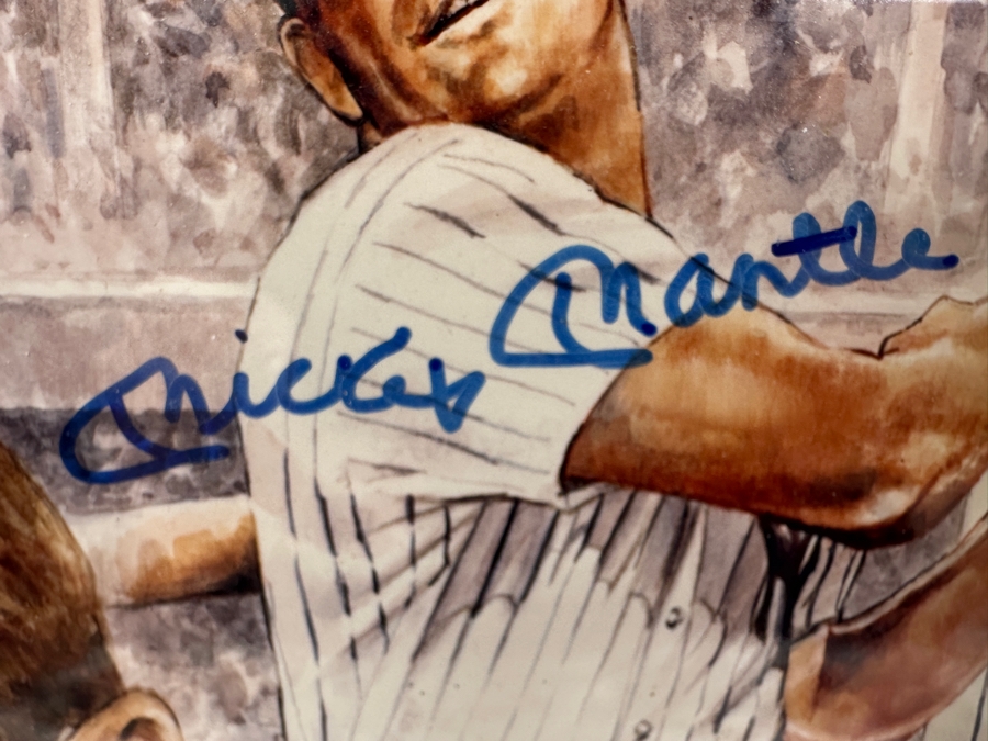 Limited Edition Autographed Mickey Mantle Wall Plaque 12 X 15 [Photo 3]