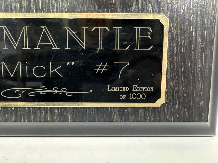Limited Edition Autographed Mickey Mantle Wall Plaque 12 X 15 [Photo 5]