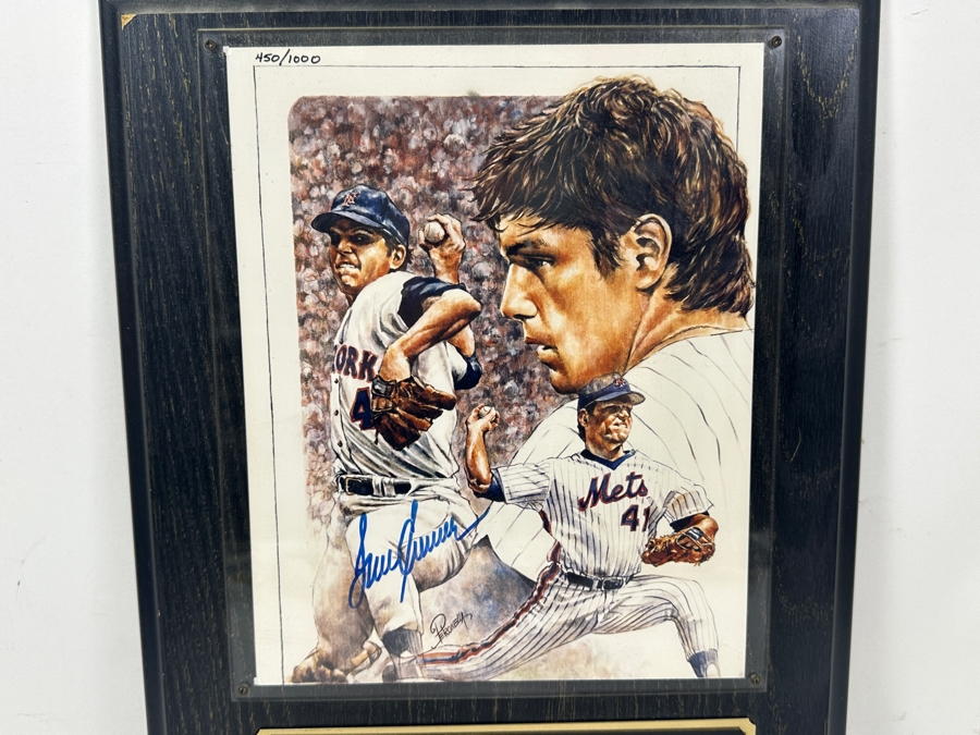 Limited Edition Autographed Tom Seaver  Wall Plaque Numbered 450 Of 1,000 12 X 15	 [Photo 2]