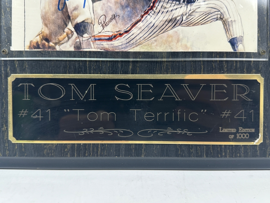 Limited Edition Autographed Tom Seaver  Wall Plaque Numbered 450 Of 1,000 12 X 15	 [Photo 6]