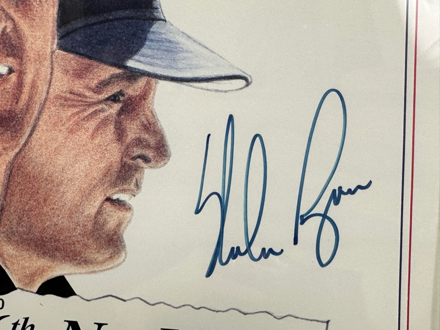 Limited Edition Autographed Nolan Ryan Print By Jerry Hersh Numbered 1,206 Of 1,500 With Cert From Paul Goldin Signed By Nolan Ryan And Artist Jerry Hersh 10 X 13 Framed 18.5 X 22.5 [Photo 4]