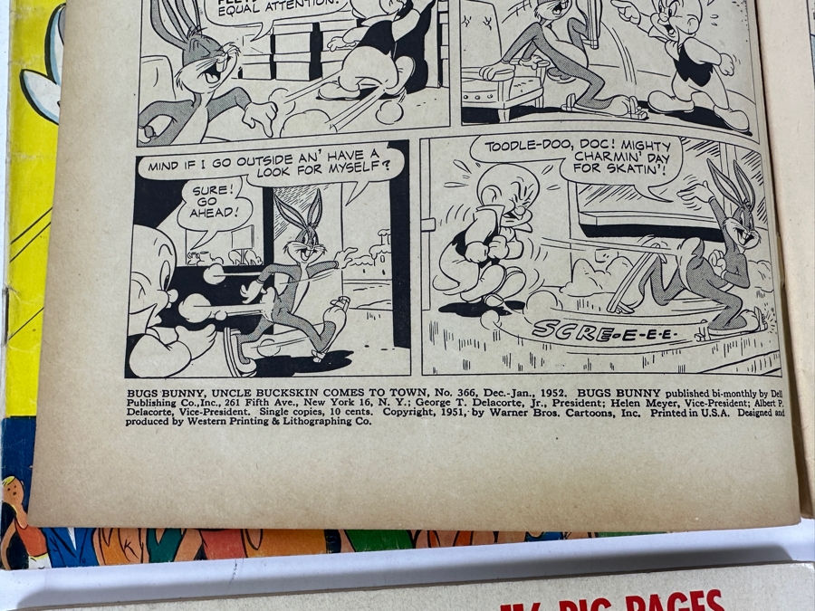 (6) Vintage 1950s Comic Books: 10 cent Dell Bugs Bunny, 10 Cent DC Comics Leading Comics, Dell Bugs Bunny's Christmas Funnies, Dell Santa Claus Parade & Dell Woody Woodpecker's Back To School [Photo 11]