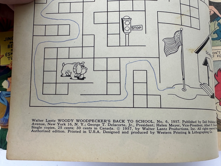 (6) Vintage 1950s Comic Books: 10 cent Dell Bugs Bunny, 10 Cent DC Comics Leading Comics, Dell Bugs Bunny's Christmas Funnies, Dell Santa Claus Parade & Dell Woody Woodpecker's Back To School [Photo 10]