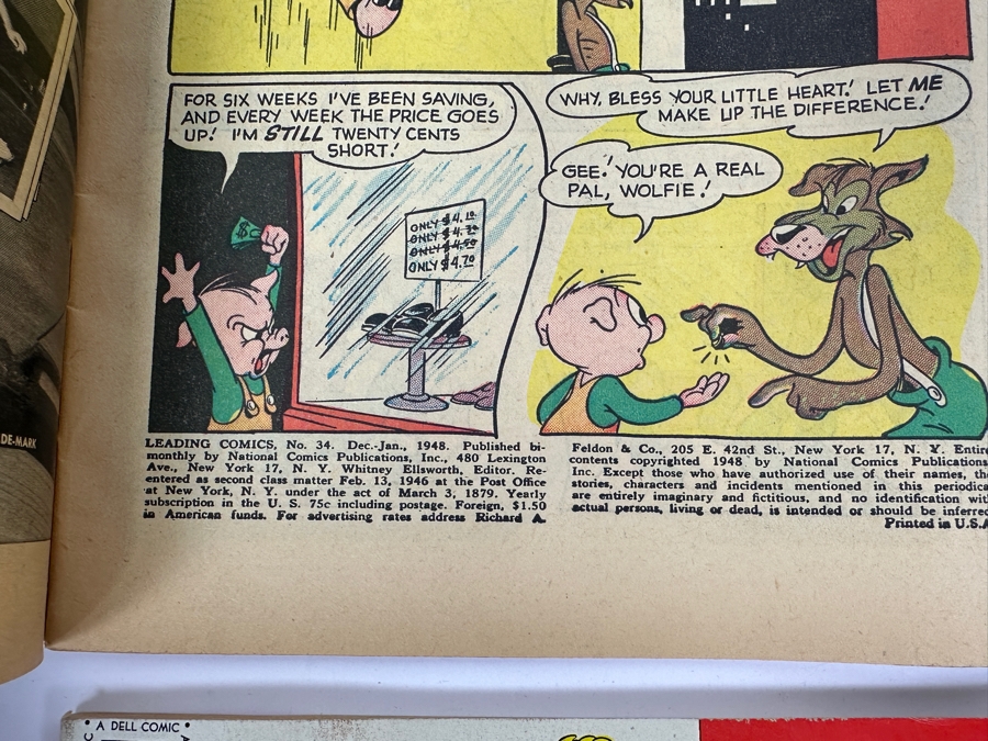 (6) Vintage 1950s Comic Books: 10 cent Dell Bugs Bunny, 10 Cent DC Comics Leading Comics, Dell Bugs Bunny's Christmas Funnies, Dell Santa Claus Parade & Dell Woody Woodpecker's Back To School [Photo 13]
