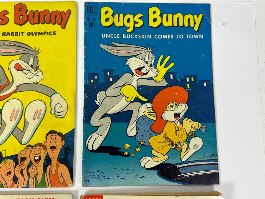 (6) Vintage 1950s Comic Books: 10 cent Dell Bugs Bunny, 10 Cent DC Comics Leading Comics, Dell Bugs Bunny's Christmas Funnies, Dell Santa Claus Parade & Dell Woody Woodpecker's Back To School [Photo 5]