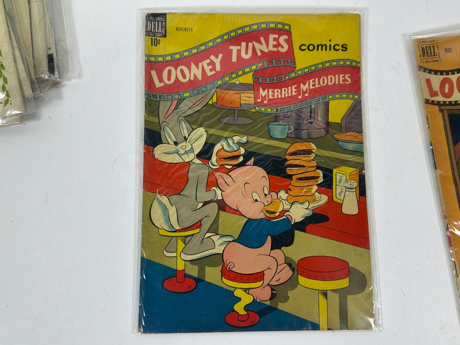 (10) Rare Vintage 1950s Comic Books Bagged Looney Tunes Merrie Melodies 10 cent Comic Books Bugs Bunny [Photo 18]